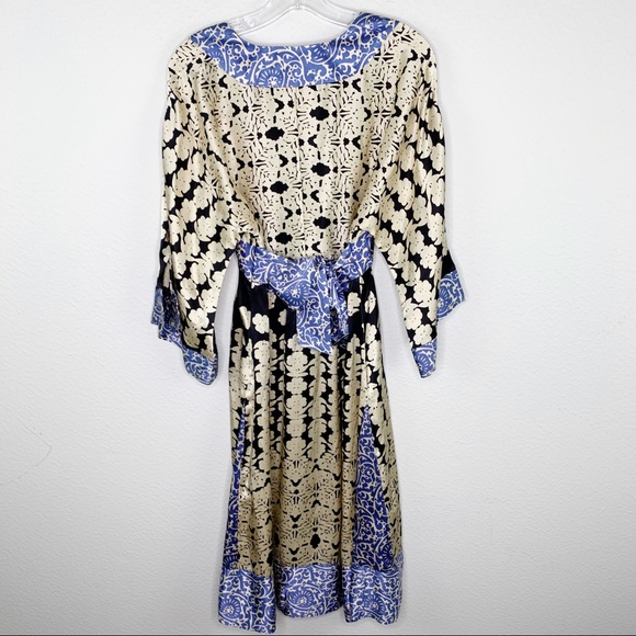 Tibi Silk Kimono Floral Midi Dress G11 - Picture 5 of 8